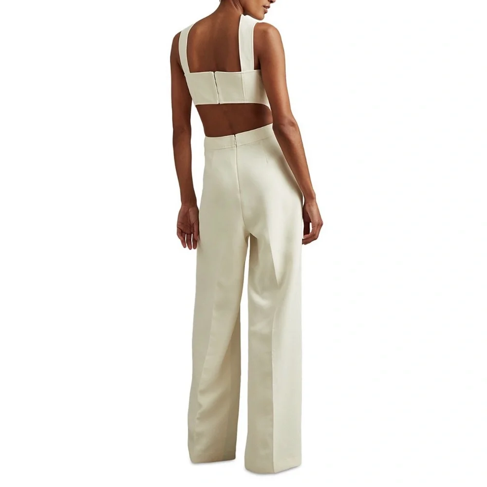 Ivory Jumpsuit - Elegant Women's Evening Jumpsuit